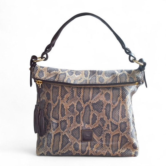 Dooney & Bourke Python Embossed Large Zip Hobo Shoulder Bag - Picture 12 of 16